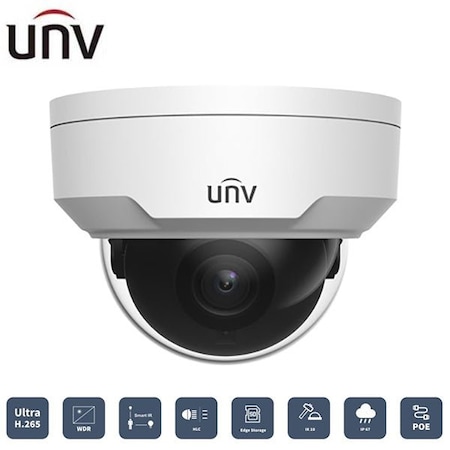 Uniview UNV5MP WDR Vandal-resistent Network IR Fixed Dome(2.8mm, PoE, 30m IR, Audio, Alarm) UNV-325SR3-DVPF28-F